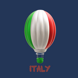Свитшот хлопковый мужской 3d aerostat Italy flag, цвет: тёмно-синий — фото 2