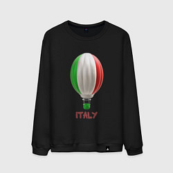 Свитшот хлопковый мужской 3d aerostat Italy flag, цвет: черный