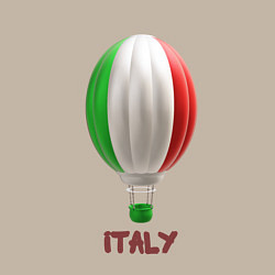 Свитшот хлопковый мужской 3d aerostat Italy flag, цвет: миндальный — фото 2