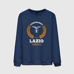 Свитшот хлопковый мужской Лого Lazio и надпись Legendary Football Club, цвет: тёмно-синий