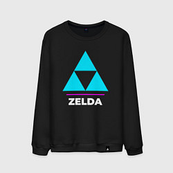 Мужской свитшот Символ Zelda в неоновых цветах