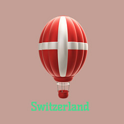 Свитшот хлопковый мужской 3d aerostat Switzerland flag, цвет: пыльно-розовый — фото 2