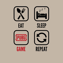 Свитшот хлопковый мужской Eat Sleep PUBG Repeat, цвет: миндальный — фото 2