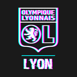 Свитшот хлопковый мужской Lyon FC в стиле Glitch, цвет: черный — фото 2