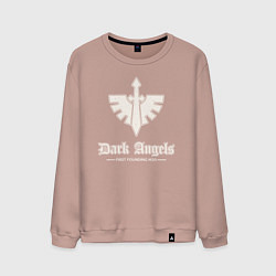 Свитшот хлопковый мужской Темные ангелы лого винтаж, цвет: пыльно-розовый
