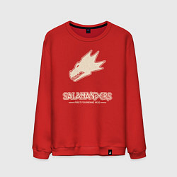 Свитшот хлопковый мужской Саламандры лого винтаж, цвет: красный