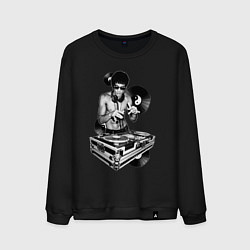 Свитшот хлопковый мужской Bruce Lee - Vinyl Dj, цвет: черный