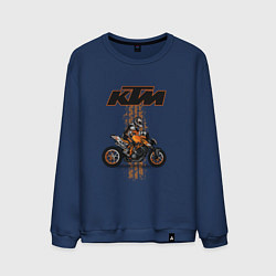 Свитшот хлопковый мужской KTM Moto theme, цвет: тёмно-синий