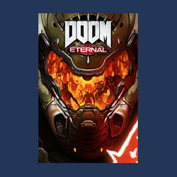 Свитшот хлопковый мужской Doom eternal - poster, цвет: тёмно-синий — фото 2