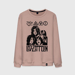 Свитшот хлопковый мужской Led Zeppelin Black, цвет: пыльно-розовый