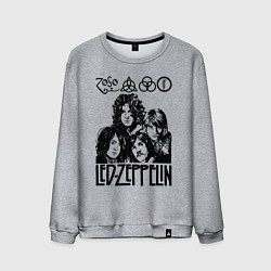 Свитшот хлопковый мужской Led Zeppelin Black, цвет: меланж