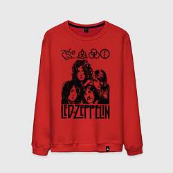 Свитшот хлопковый мужской Led Zeppelin Black, цвет: красный