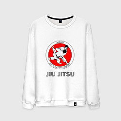 Свитшот хлопковый мужской Jiu Jitsu: since 16 century, цвет: белый