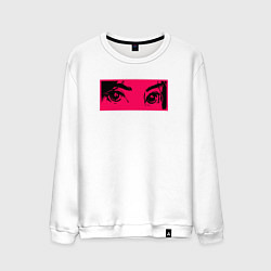 Свитшот хлопковый мужской Anime Sad Eye, цвет: белый