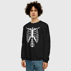 Свитшот хлопковый мужской Скелет, цвет: черный — фото 2