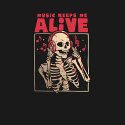 Свитшот хлопковый мужской Music Keeps Me Alive, цвет: черный — фото 2