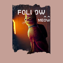Свитшот хлопковый мужской STRAY FOLLOW MEOW, цвет: пыльно-розовый — фото 2