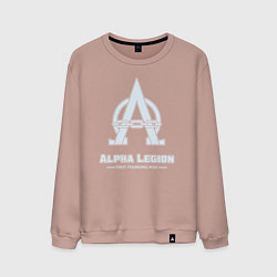 Свитшот хлопковый мужской Альфа легион винтаж лого, цвет: пыльно-розовый