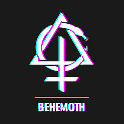 Свитшот хлопковый мужской Behemoth glitch rock, цвет: черный — фото 2