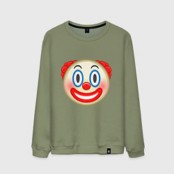 Свитшот хлопковый мужской Эмодзи Клоун, цвет: авокадо
