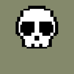 Свитшот хлопковый мужской Череп из пикселей, цвет: авокадо — фото 2