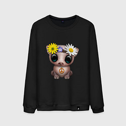Свитшот хлопковый мужской Мир - Свинка, цвет: черный