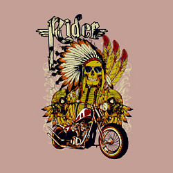 Свитшот хлопковый мужской Множество черепов, байк и надпись, цвет: пыльно-розовый — фото 2