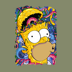 Свитшот хлопковый мужской Мозг Гомера Симпсона - постер, цвет: авокадо — фото 2
