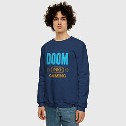 Свитшот хлопковый мужской Игра Doom pro gaming, цвет: тёмно-синий — фото 2