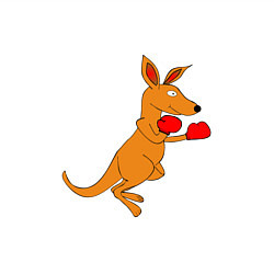 Свитшот хлопковый мужской Кенгуру занимается боксом, цвет: белый — фото 2