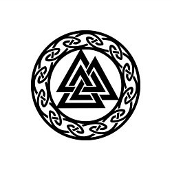 Свитшот хлопковый мужской Валькнут - символ Одина, цвет: белый — фото 2