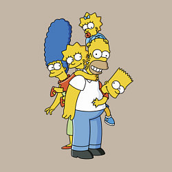 Свитшот хлопковый мужской Прикольная семейка Симпсонов, цвет: миндальный — фото 2