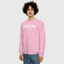 Свитшот хлопковый мужской MOSCOW 1147, цвет: светло-розовый — фото 2