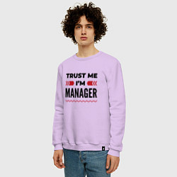 Свитшот хлопковый мужской Trust me - Im manager, цвет: лаванда — фото 2