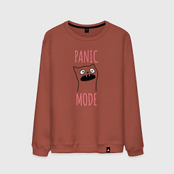 Свитшот хлопковый мужской Panic mode - Режим паники, цвет: кирпичный