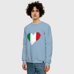 Свитшот хлопковый мужской Сердце - Италия, цвет: мягкое небо — фото 2