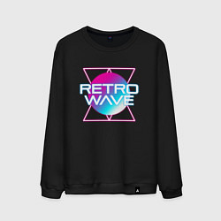 Свитшот хлопковый мужской Retrowave Neon, цвет: черный