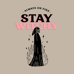 Свитшот хлопковый мужской Always on fire, stay witchy, цвет: миндальный — фото 2
