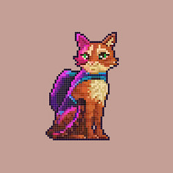 Свитшот хлопковый мужской Stray pixel art, цвет: пыльно-розовый — фото 2