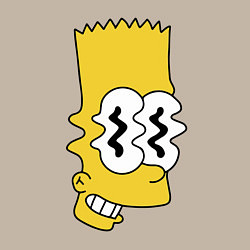 Свитшот хлопковый мужской Bart Simpson - glitch, цвет: миндальный — фото 2