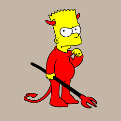 Свитшот хлопковый мужской Bart Simpson - devil, цвет: миндальный — фото 2