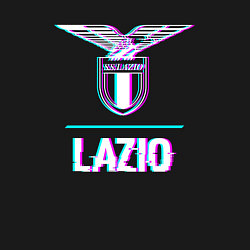 Свитшот хлопковый мужской Lazio FC в стиле glitch, цвет: черный — фото 2