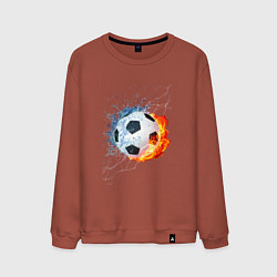 Свитшот хлопковый мужской Футбол - противостояние стихий, цвет: кирпичный