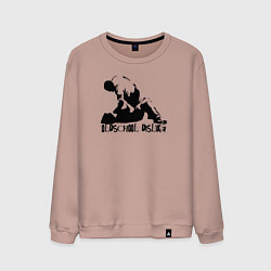 Свитшот хлопковый мужской Олдскул дизлайк, цвет: пыльно-розовый