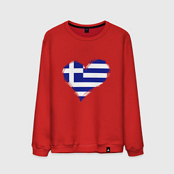 Свитшот хлопковый мужской Сердце - Греция, цвет: красный