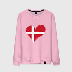 Свитшот хлопковый мужской Сердце - Дания, цвет: светло-розовый