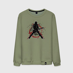 Свитшот хлопковый мужской Анархия панк, цвет: авокадо