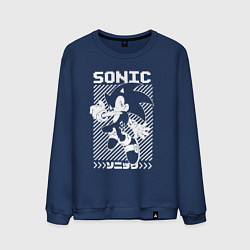 Свитшот хлопковый мужской Sonic - game, цвет: тёмно-синий