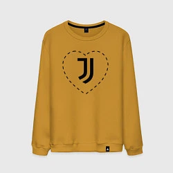 Свитшот хлопковый мужской Лого Juventus в сердечке, цвет: горчичный