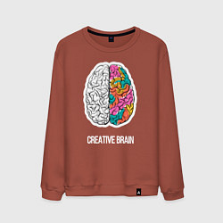 Свитшот хлопковый мужской Creative Brain, цвет: кирпичный